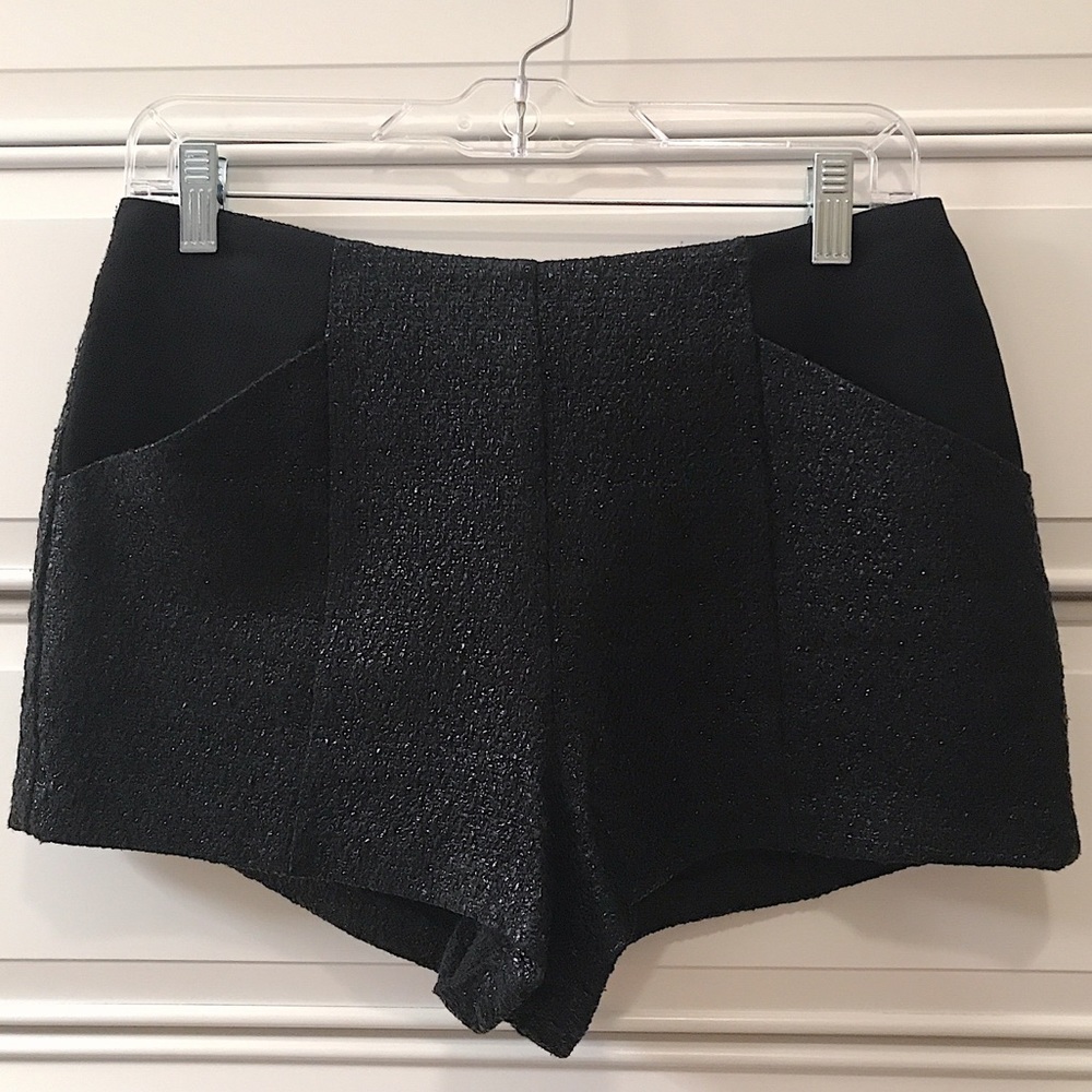 BCBGeneration shiny black dressy short shorts